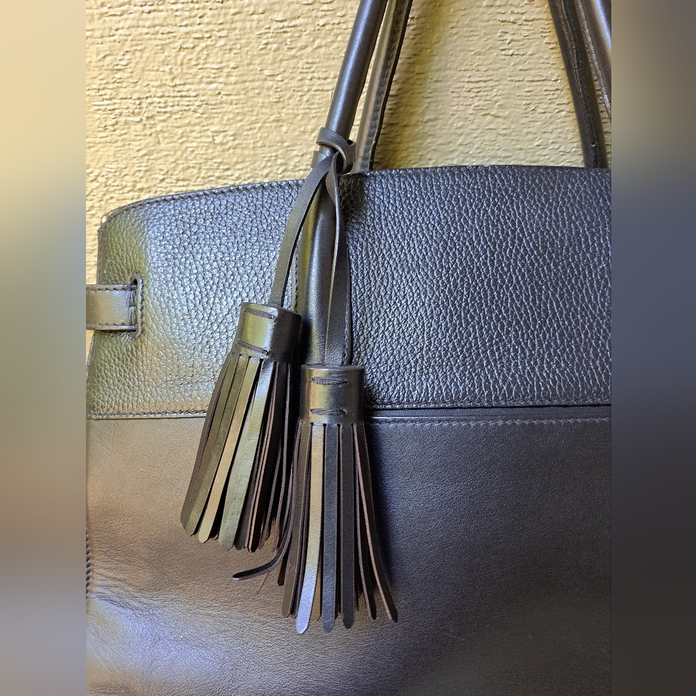 CUYANA Black Italian Leather WORK SATCHEL BAG - Picture 12 of 14